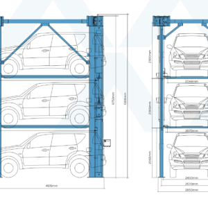 3 Car Outdoor Stacker Product diamentions
